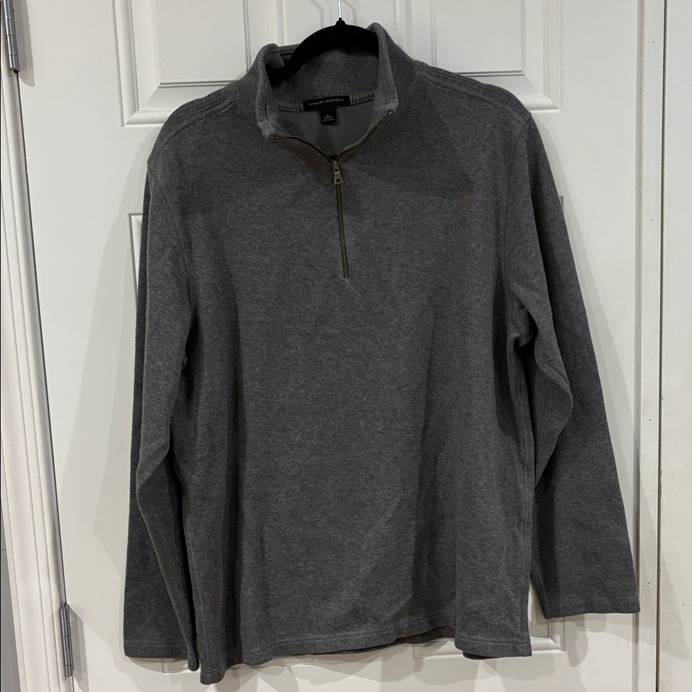 Banana Republic Charcoal 1/4 Zip-Up Men's Sweater Large
